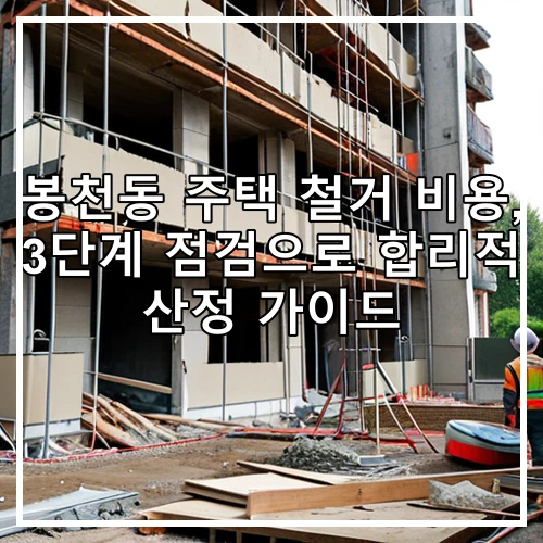 봉천동 주택 철거 비용, 3단계 점검으로 합리적 산정 가이드