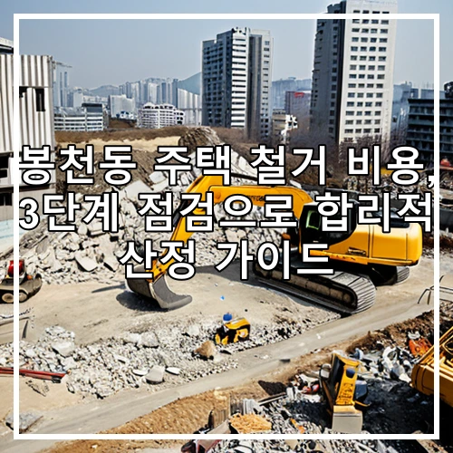 봉천동 주택 철거 비용, 3단계 점검으로 합리적 산정 가이드