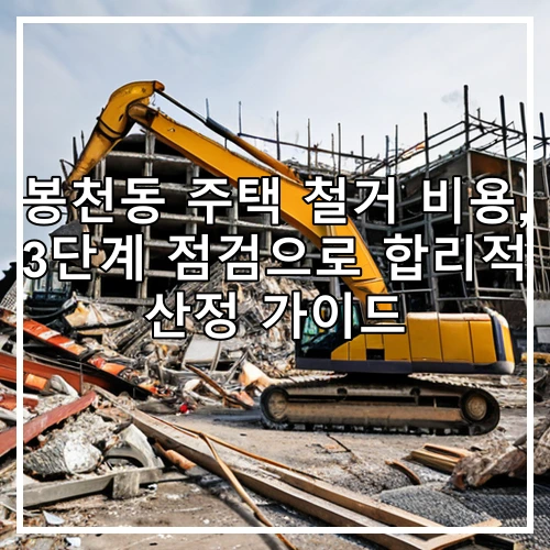 봉천동 주택 철거 비용, 3단계 점검으로 합리적 산정 가이드