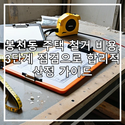 봉천동 주택 철거 비용, 3단계 점검으로 합리적 산정 가이드