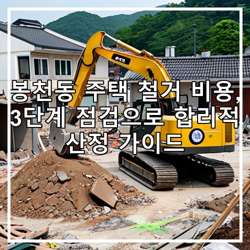 봉천동 주택 철거 비용, 3단계 점검으로 합리적 산정 가이드
