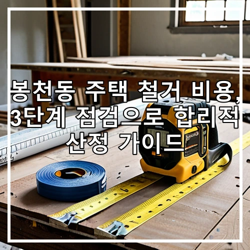 봉천동 주택 철거 비용, 3단계 점검으로 합리적 산정 가이드