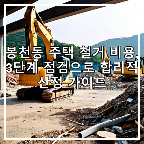 봉천동 주택 철거 비용, 3단계 점검으로 합리적 산정 가이드