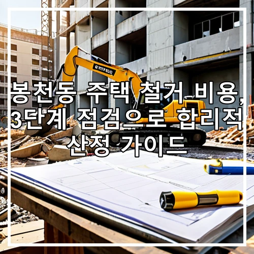 봉천동 주택 철거 비용, 3단계 점검으로 합리적 산정 가이드