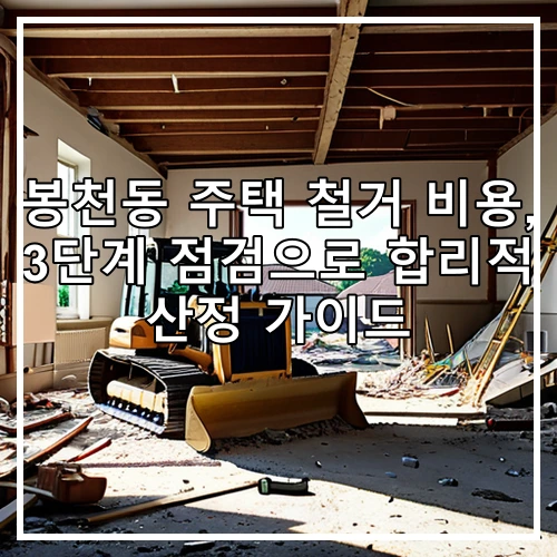 봉천동 주택 철거 비용, 3단계 점검으로 합리적 산정 가이드
