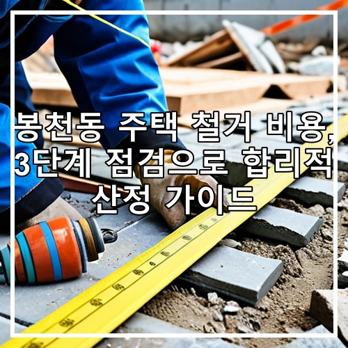 봉천동 주택 철거 비용, 3단계 점검으로 합리적 산정 가이드