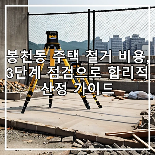 봉천동 주택 철거 비용, 3단계 점검으로 합리적 산정 가이드