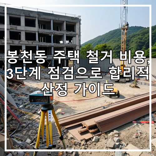 봉천동 주택 철거 비용, 3단계 점검으로 합리적 산정 가이드