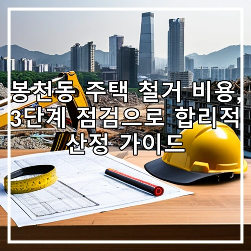 봉천동 주택 철거 비용, 3단계 점검으로 합리적 산정 가이드
