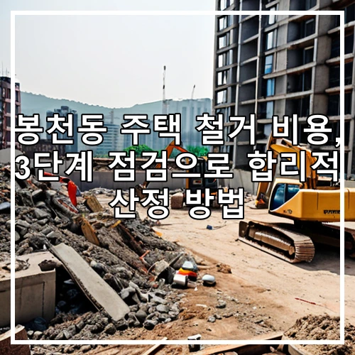 봉천동 주택 철거 비용, 3단계 점검으로 합리적 산정 방법