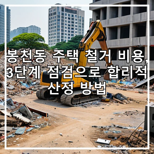 봉천동 주택 철거 비용, 3단계 점검으로 합리적 산정 방법