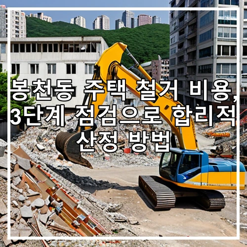봉천동 주택 철거 비용, 3단계 점검으로 합리적 산정 방법