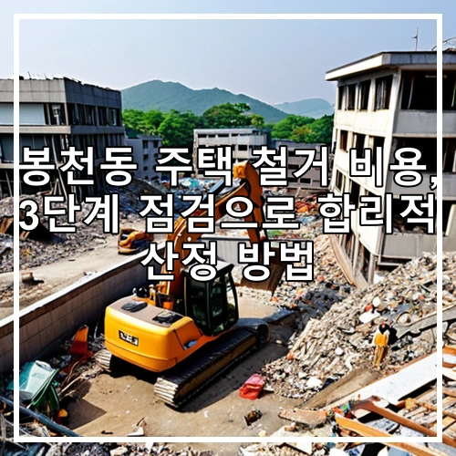 봉천동 주택 철거 비용, 3단계 점검으로 합리적 산정 방법