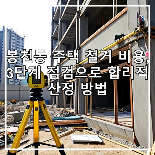 봉천동 주택 철거 비용, 3단계 점검으로 합리적 산정 방법