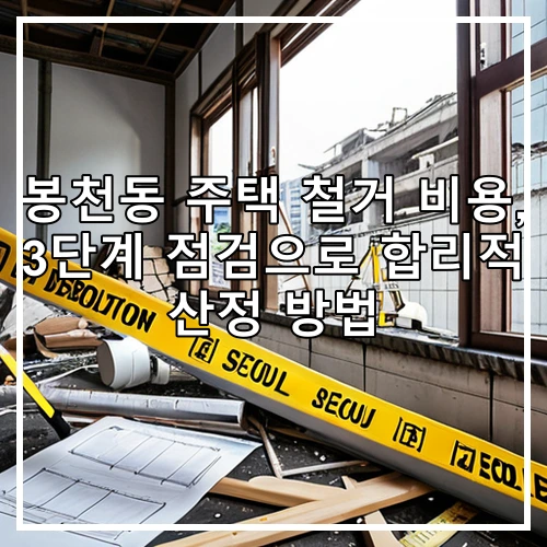 봉천동 주택 철거 비용, 3단계 점검으로 합리적 산정 방법