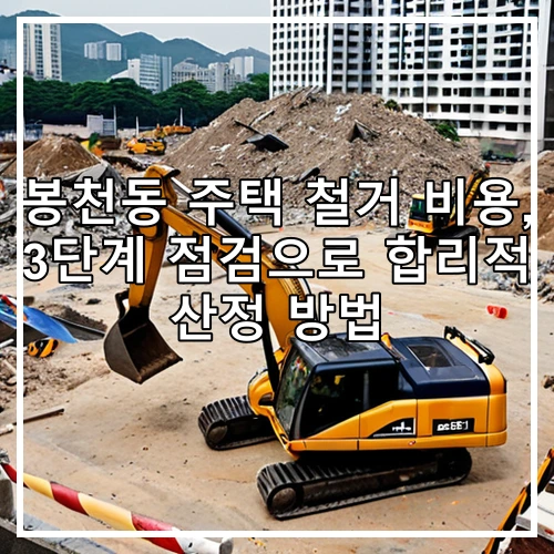 봉천동 주택 철거 비용, 3단계 점검으로 합리적 산정 방법