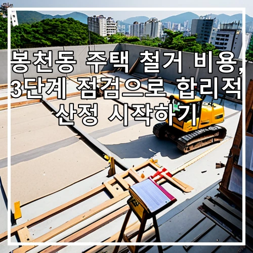 봉천동 주택 철거 비용, 3단계 점검으로 합리적 산정 시작하기