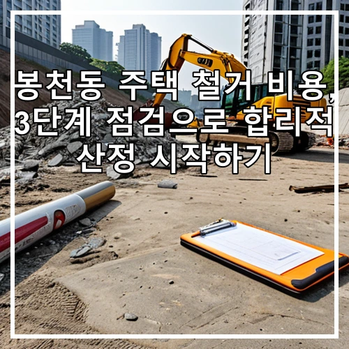 봉천동 주택 철거 비용, 3단계 점검으로 합리적 산정 시작하기
