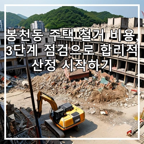 봉천동 주택 철거 비용, 3단계 점검으로 합리적 산정 시작하기