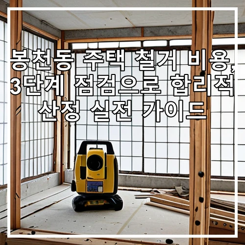 봉천동 주택 철거 비용, 3단계 점검으로 합리적 산정 실전 가이드