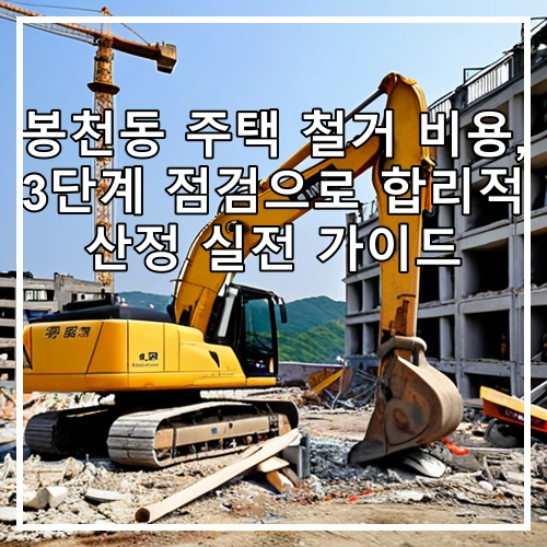 봉천동 주택 철거 비용, 3단계 점검으로 합리적 산정 실전 가이드