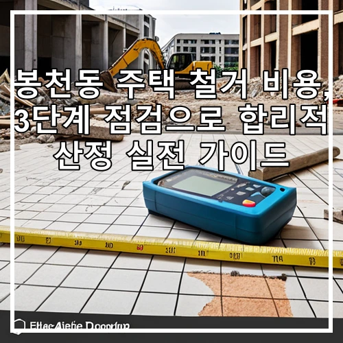 봉천동 주택 철거 비용, 3단계 점검으로 합리적 산정 실전 가이드