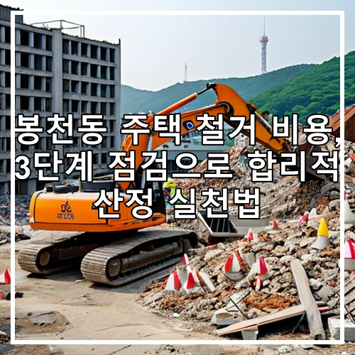 봉천동 주택 철거 비용, 3단계 점검으로 합리적 산정 실천법