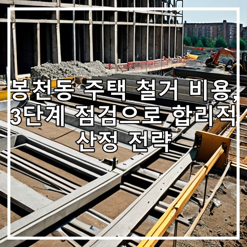 봉천동 주택 철거 비용, 3단계 점검으로 합리적 산정 전략