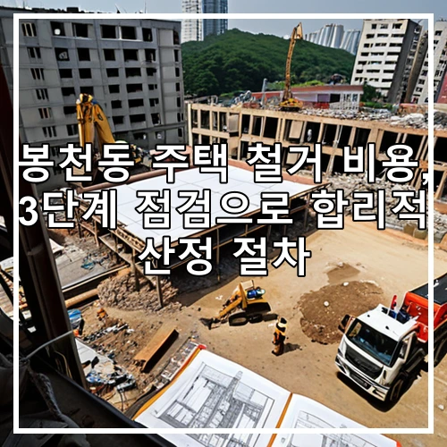 봉천동 주택 철거 비용, 3단계 점검으로 합리적 산정 절차