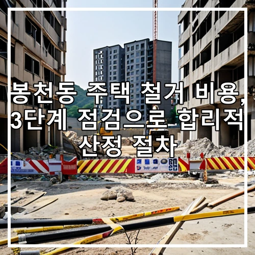 봉천동 주택 철거 비용, 3단계 점검으로 합리적 산정 절차