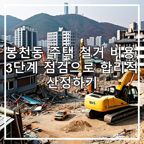 봉천동 주택 철거 비용, 3단계 점검으로 합리적 산정하기