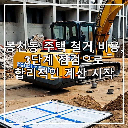 봉천동 주택 철거 비용, 3단계 점검으로 합리적인 계산 시작