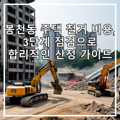 봉천동 주택 철거 비용, 3단계 점검으로 합리적인 산정 가이드