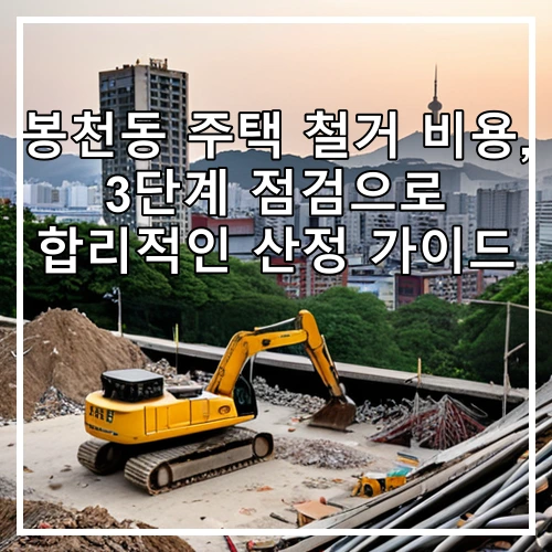 봉천동 주택 철거 비용, 3단계 점검으로 합리적인 산정 가이드