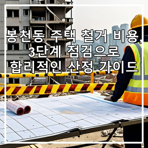 봉천동 주택 철거 비용, 3단계 점검으로 합리적인 산정 가이드