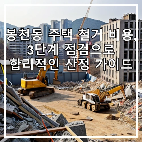 봉천동 주택 철거 비용, 3단계 점검으로 합리적인 산정 가이드