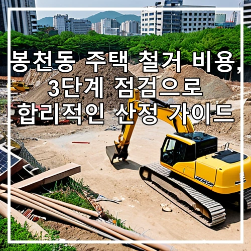 봉천동 주택 철거 비용, 3단계 점검으로 합리적인 산정 가이드