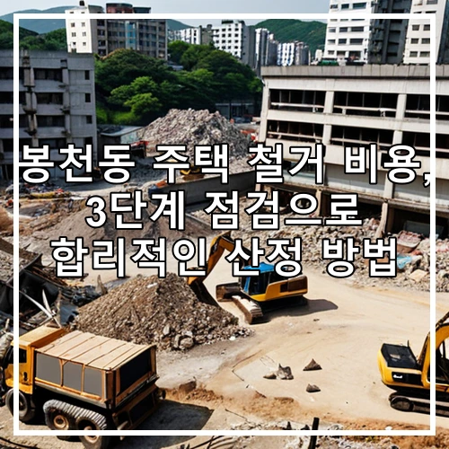 봉천동 주택 철거 비용, 3단계 점검으로 합리적인 산정 방법