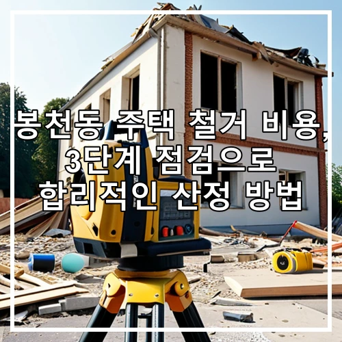 봉천동 주택 철거 비용, 3단계 점검으로 합리적인 산정 방법