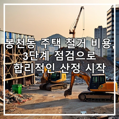 봉천동 주택 철거 비용, 3단계 점검으로 합리적인 산정 시작