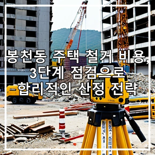 봉천동 주택 철거 비용, 3단계 점검으로 합리적인 산정 전략