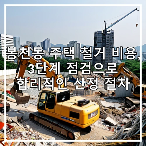 봉천동 주택 철거 비용, 3단계 점검으로 합리적인 산정 절차