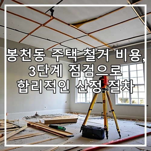 봉천동 주택 철거 비용, 3단계 점검으로 합리적인 산정 절차