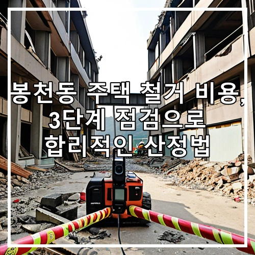 봉천동 주택 철거 비용, 3단계 점검으로 합리적인 산정법