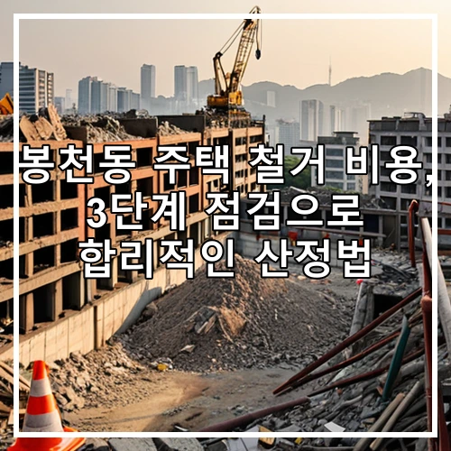 봉천동 주택 철거 비용, 3단계 점검으로 합리적인 산정법