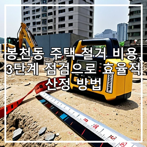 봉천동 주택 철거 비용, 3단계 점검으로 효율적 산정 방법