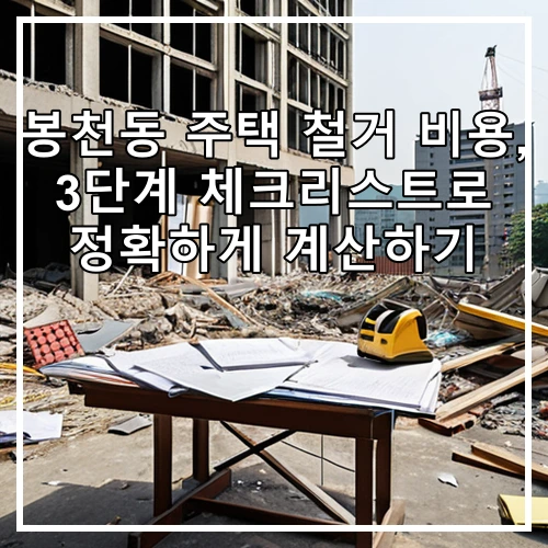 봉천동 주택 철거 비용, 3단계 체크리스트로 정확하게 계산하기