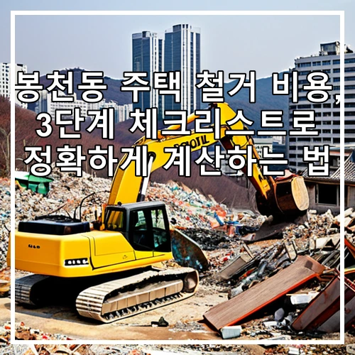 봉천동 주택 철거 비용, 3단계 체크리스트로 정확하게 계산하는 법
