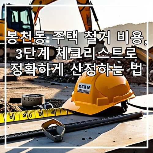 봉천동 주택 철거 비용, 3단계 체크리스트로 정확하게 산정하는 법