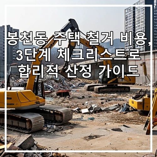 봉천동 주택 철거 비용, 3단계 체크리스트로 합리적 산정 가이드